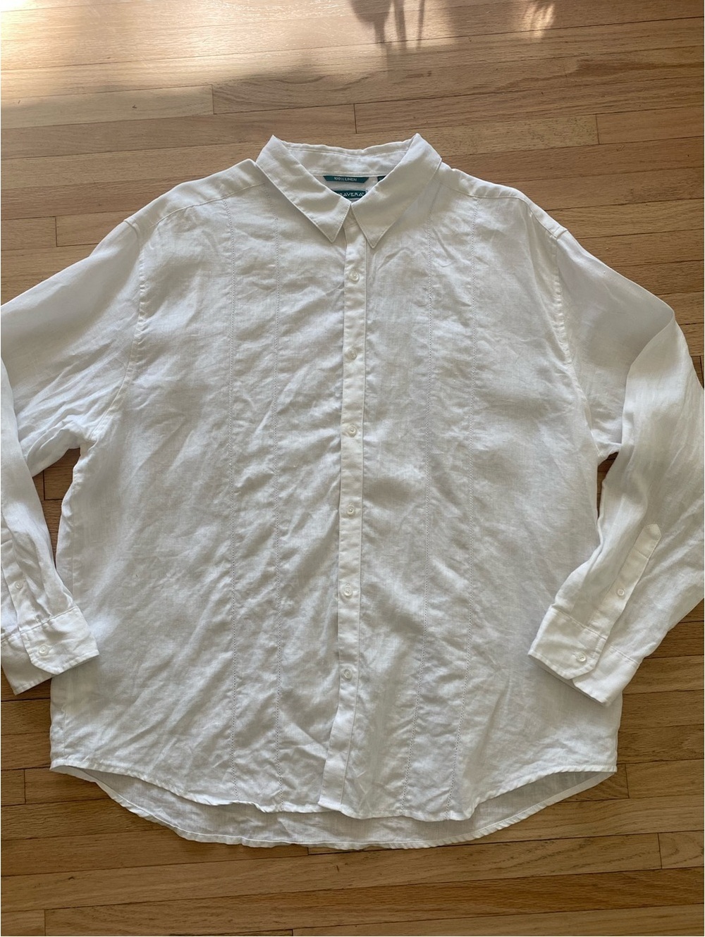 Cubavera 100% linen guayabera long sleeve pick stitch summer wedding beach shirt